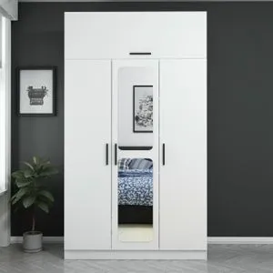 Kale 3 Kapak Aynalı 235 - White White Wardrobe