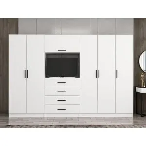 Kale - 7826 White Wardrobe