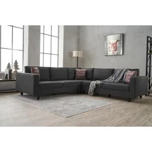 Kale Linen - Anthracite Anthracite Corner Sofa