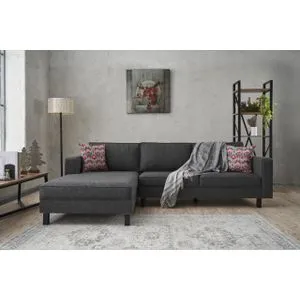 Kale Linen Left - Anthracite Anthracite Corner Sofa