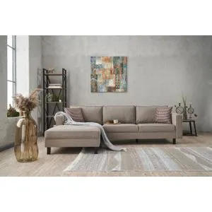 Kale Linen Left - Cream Cream Corner Sofa
