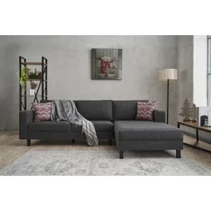 Kale Linen Right - Anthracite Anthracite Corner Sofa