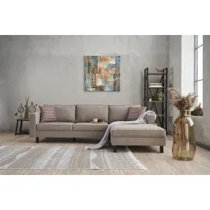 Kale Linen Right - Cream Cream Corner Sofa