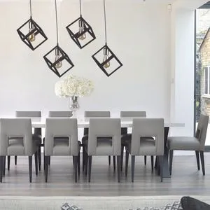 Kare 4 Lü Sıralı Sarkıt Siyaha Bakır Multicolor Chandelier
