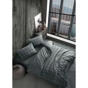Kare - Black Black Ranforce Super King Quilt Cover Set (EU) (IT)