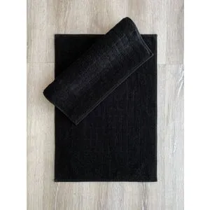 Kare - Crni set prostirki za kupatilo (2 komada)