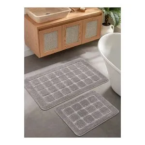 Kareli - Grey Grey Bathmat Set (2 Pieces)