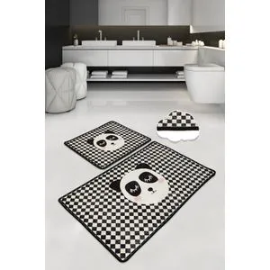 Kareli Panda Multicolor Set Tepiha za Kupatilo (2 Komada)