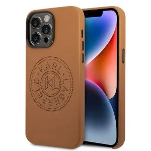 Karl Lagerfeld Futrola za iPhone 14 Pro Max PU LEATHER PERFORATED LOGO CAMEL