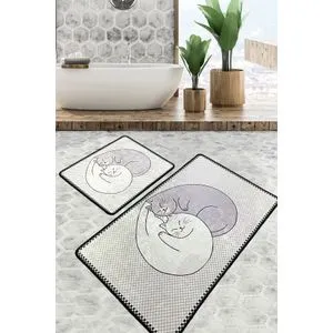 Katt Multicolor Bathmat Set (2 Pieces)