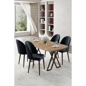Kaye - Atlantic Pine, Anthracite Atlantic Pine
Anthracite Dining Table &amp; Chairs Set (5 Pieces)