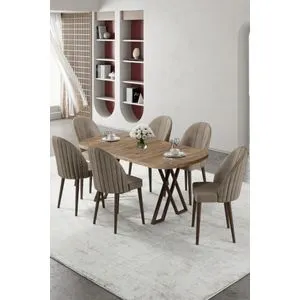Kaye - Atlantic Pine, Cappuccino Atlantic Pine
Cappuccino Dining Table &amp; Chairs Set (7 Pieces)