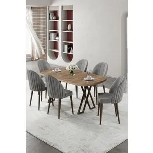 Kaye - Atlantic Pine, Grey Atlantic Pine
Grey Dining Table &amp; Chairs Set (7 Pieces)