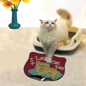 Kdkafa0203 Multicolor Cat Litter Mat