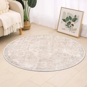 Kece-Fr21 Bež Tepih (110 x 110 cm)