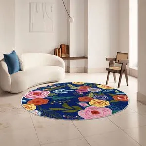 Kece-Fr68 Tepih u Mornarsko Plavoj (90 x 90 cm)