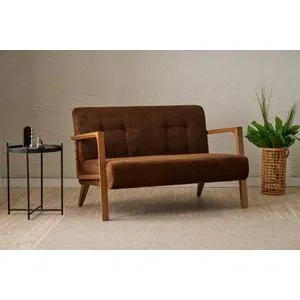 Kemer - Brown Brown 2-Seat Sofa
