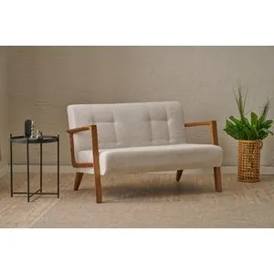 Kemer - Cream Cream 2-Seat Sofa