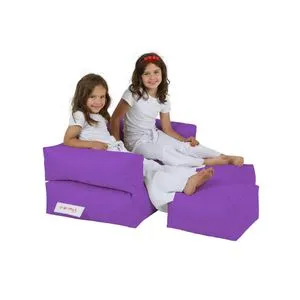 Kids Double Seat Pouf - Purple Purple Garden Bean Bag