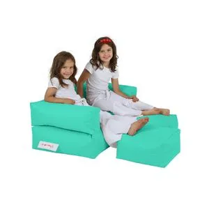 Kids Double Seat Pouf - Turquoise Turquoise Garden Bean Bag