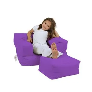 Kids Single Seat Pouffe - Purple Purple Garden Bean Bag