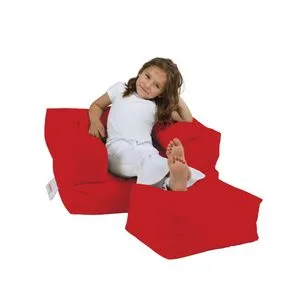 Kids Single Seat Pouffe - Red Red Garden Bean Bag
