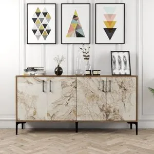 Kiev 160 - Walnut, White Marble Walnut
White Marble Console