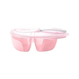 Kikka Boo Činija sa 2 pregrade i kašičicom Tasty Pink