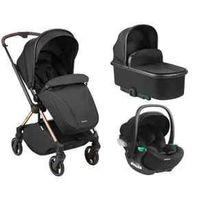 Kikka Boo Kolica Lanah 3in1 premium set sa auto sedištem I-Trail I-size i tvrdom korpom Black