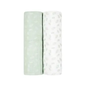 Kikka Boo Pelene od muslina set 2 pcs 80x80 Leaves Mint