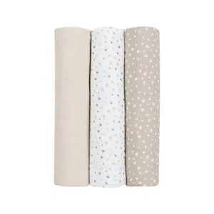 Kikka Boo Pelene od muslina set 3 pcs 100x100 Dots Beige