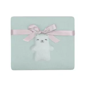 Kikka Boo Pleteno baby ćebence 75x100 Bear with me Mint