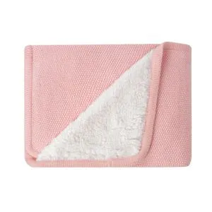 Kikka Boo Pleteno dvostrano baby ćebence sherpa 75x100 Dream Big Pink