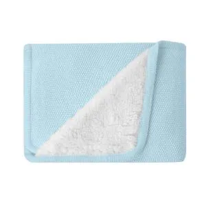 Kikka Boo Pleteno dvostrano baby ćebence sherpa 75x100 Dream Big Blue