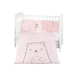 Kikka Boo Posteljina sa ogradicom 6 pcs 60/120 Bear with Me Pink