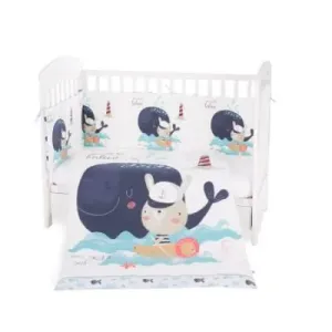 Kikka Boo Posteljina sa ogradicom 6 pcs 70/140 Happy Sailor