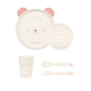 Kikka Boo Set posuđa 4 dela Bear with Me Pink