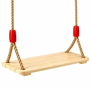 Kinder Home Dečija Drvena Ljuljaška Za Dvorište Sa Konopcima  – Prirodno Drvo 33 cm