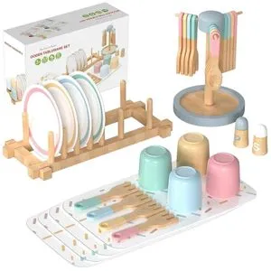 Kinder Home dečiji drveni trpezarijski set, 33 dela