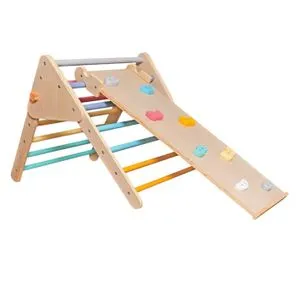 Kinder Home Pikler Trougao 2 U 1 Drvena Penjalica I Tobogan