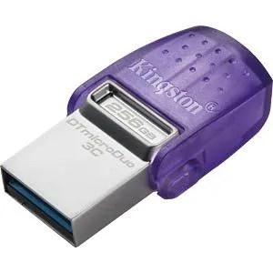 Kingston DTDUO3CG3/256GB 256GB USB Flash Drive, 2-in-1 USB 3.2 Gen.1 Type-C & Type-A, DataTravele...