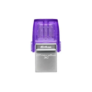 Kingston DTDUO3CG3/64GB 64GB USB Flash Drive, 2-in-1 USB 3.2 Gen.1 Type-C & Type-A, DataTraveler ...