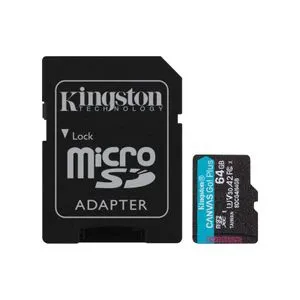 Kingston Memorijska kartica U3 V30 microSDXC 64GB Canvas Go Plus 200MB/s A2 + adapter SDCG4/64GB