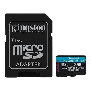 Kingston SDCG3/256GB MicroSD 256GB, Canvas Go! Plus, Class10 UHS-I U3 V30 A2, Read up to 170MB/s,...