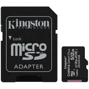 Kingston SDCS2/512GB MicroSD 512GB, Canvas Select Plus, Class 10 UHS-I U3 V30 A1, Read up to 100M...