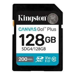 Kingston SDG4/128GB SD Card 128GB, Canvas Go! Plus, SDXC Class10 UHS-1 U3 V30, Read up to 200MB/s...