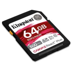 Kingston SDR2/64GB 64GB SDXC, Canvas React Plus, Professional, Class 10 UHS-II U3 V90, Up to 300M...