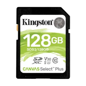 Kingston SDS2/128GB 128GB, SD Canvas Select Plus, 100MB/s read, 85MB/s write, UHS-I, U3, V30