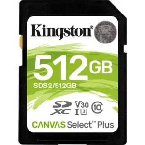 Kingston U3 V30 SDXC 256GB Canvas Select Plus 100R C10 UHS-I SDS2/256GB