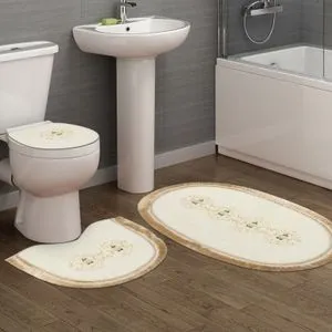 Klozet Tkm.000187 Cream Bathmat Set (3 Pieces)